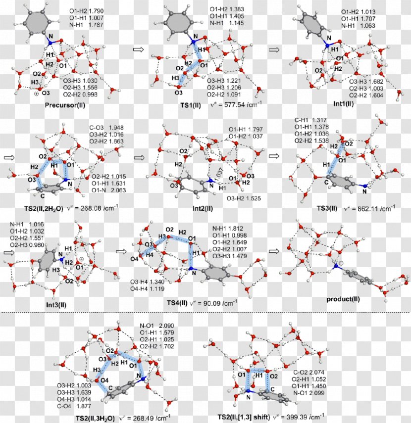 Transition State Nitrenium Ion Energy Rearrangement Reaction - Water - Phenylhydroxylamine Transparent PNG