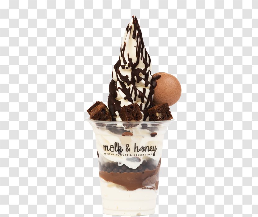 Sundae Chocolate Ice Cream Frozen Yogurt Parfait Transparent PNG