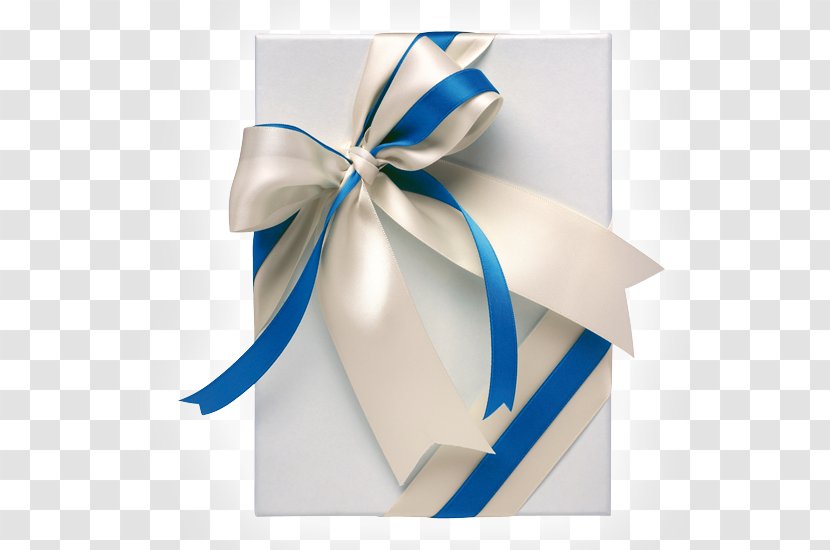 Gift Ribbon Paper Box - Blue - White Transparent PNG