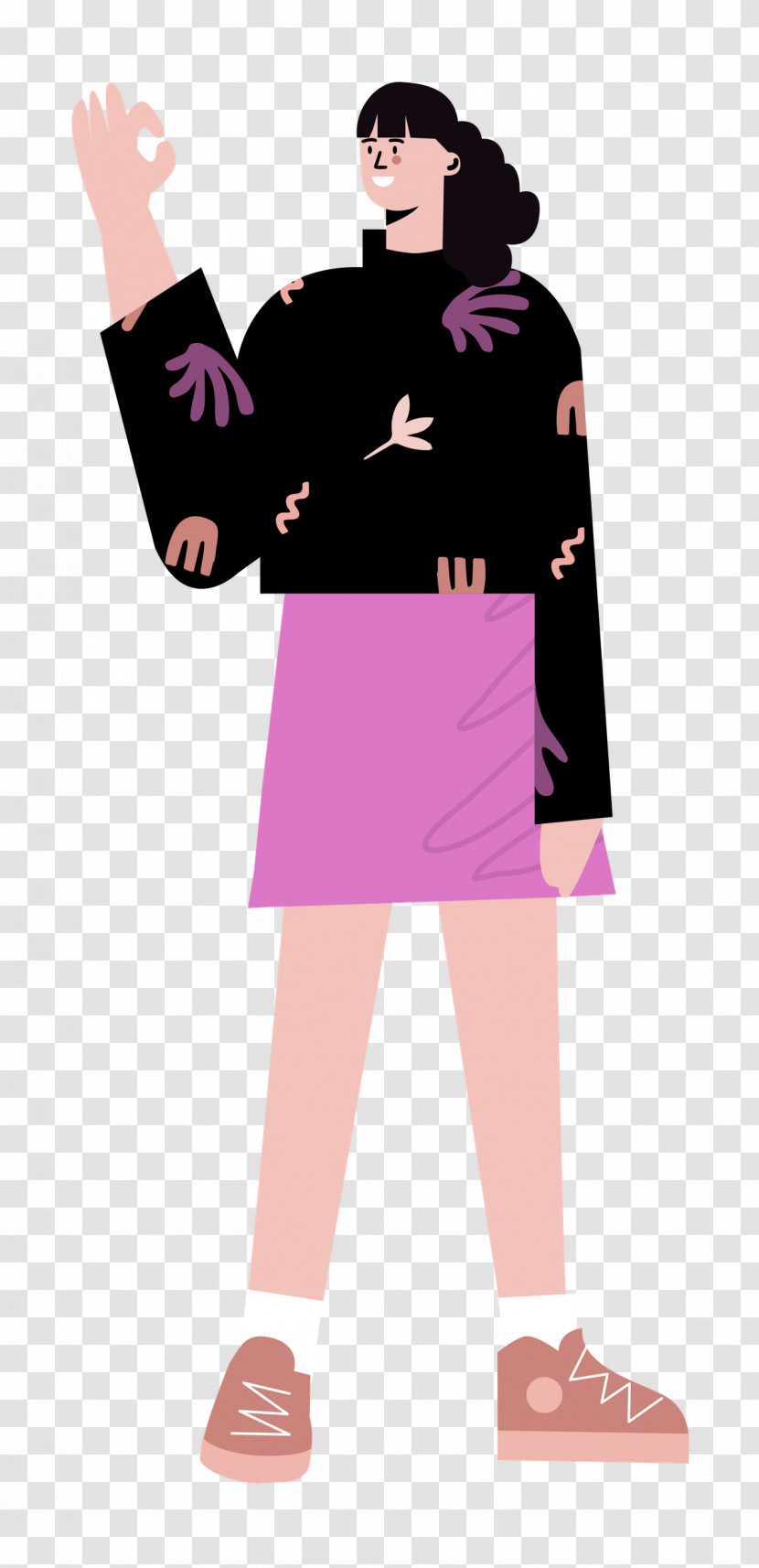 Standing Skirt Woman Transparent PNG