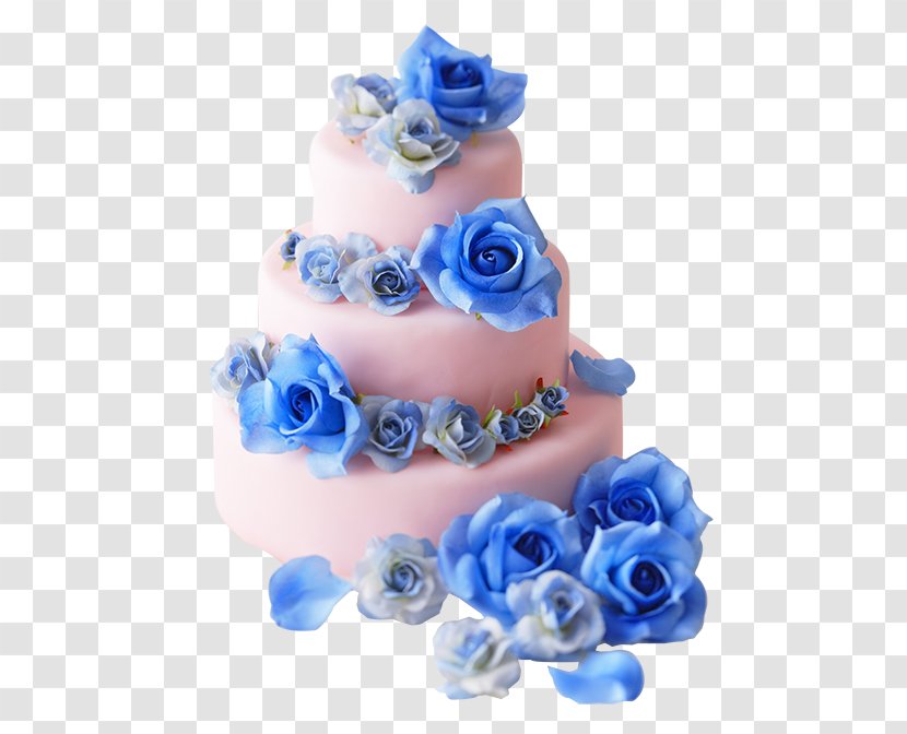 Wedding Cake Birthday Cream Chocolate - Fancy Blue Rose Transparent PNG