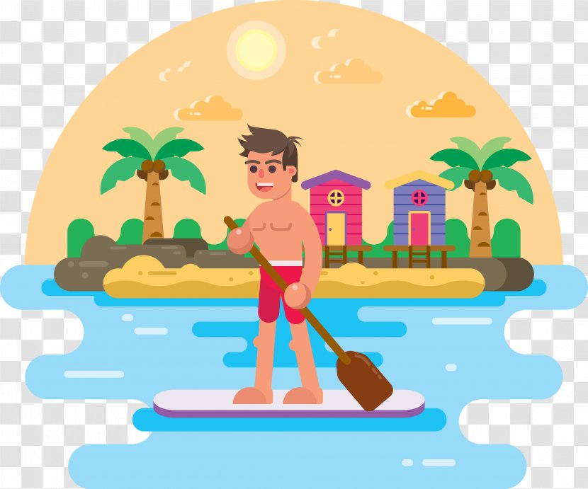 Surfing Standup Paddleboarding Sport - Water Sports Activities Transparent PNG