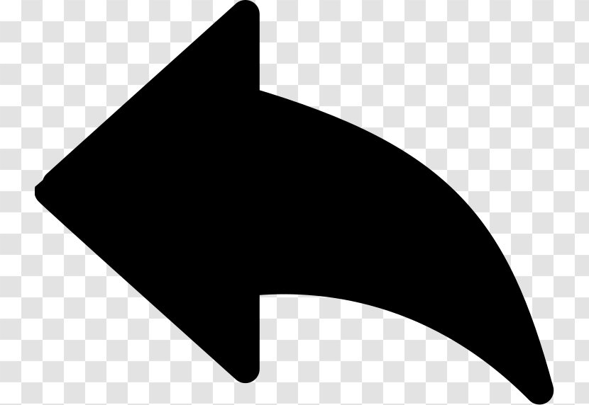 Arrow - Monochrome - Sharp Left Curve Transparent PNG