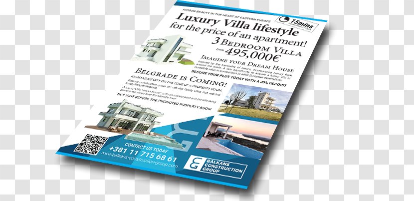Villa Flyer Construction Advertising Floor Plan - Text - Poster Transparent PNG