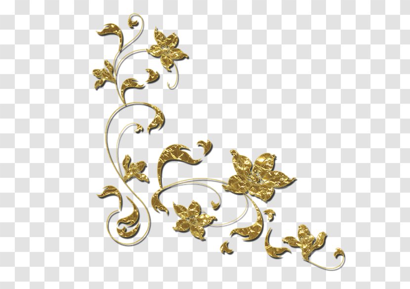 Gold Flower Clip Art - Brass - Corner Transparent PNG