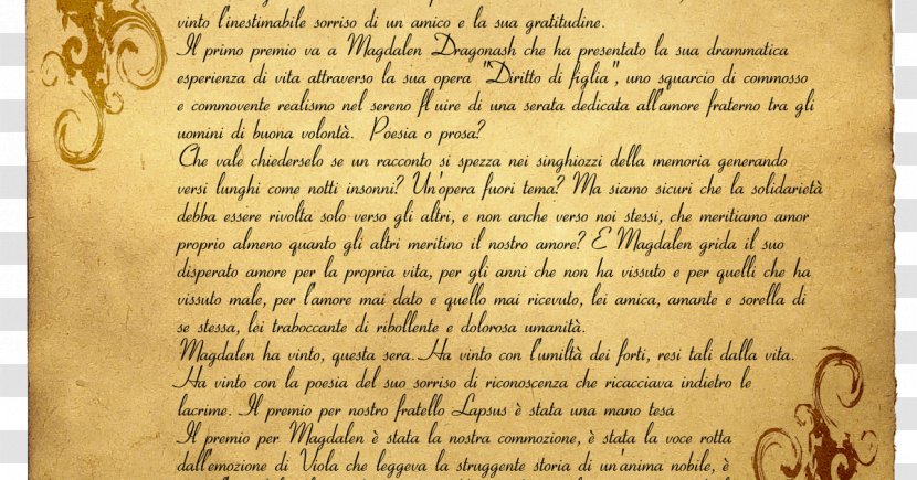 Handwriting Letter Parchment - Material - Poet Transparent PNG