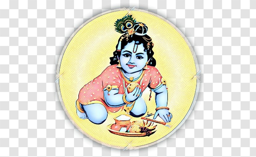 Janmashtami Krishna - Yellow - Gesture Black Hair Transparent PNG