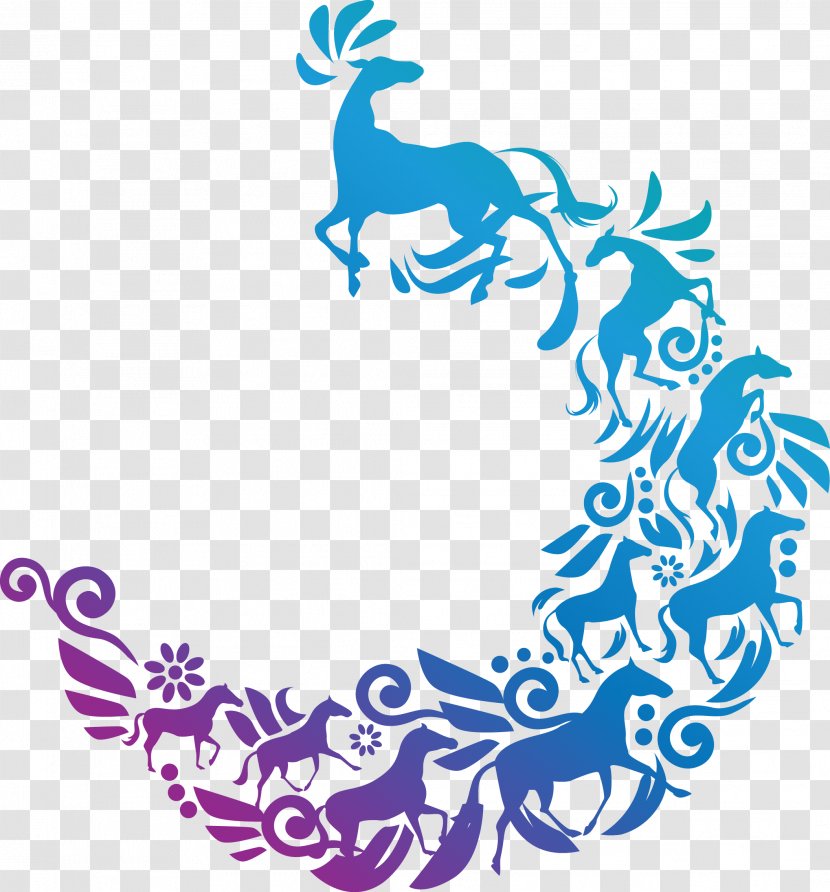 Horse Download Euclidean Vector - Text - Hand-painted Pattern Unicorn Transparent PNG