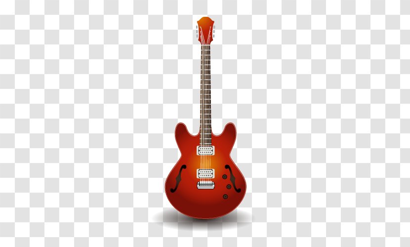 Electric Guitar Epiphone Dot Acoustic Bass - Flower - Vector Material Red Transparent PNG