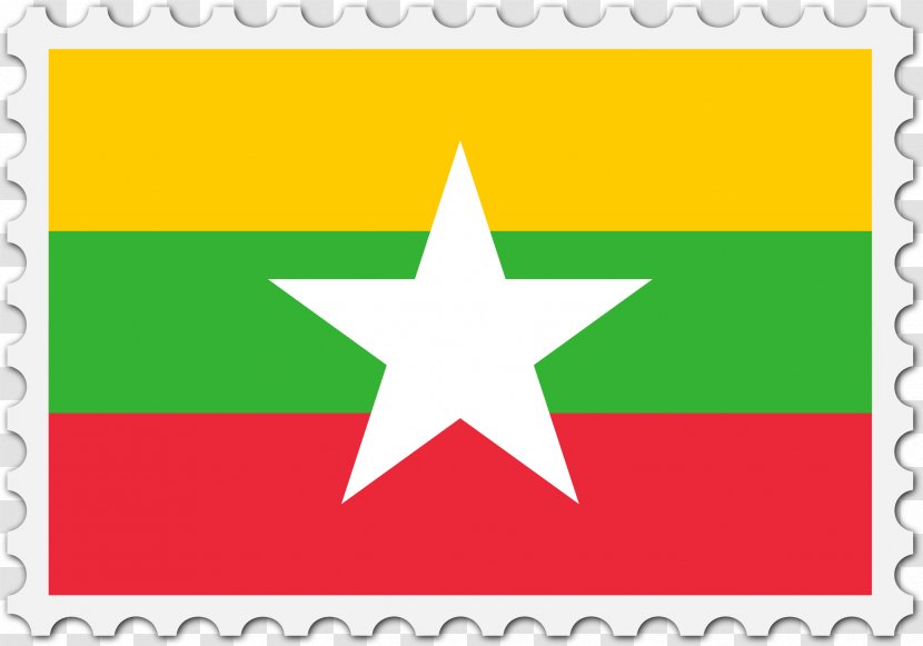 State Of Burma Flag Myanmar - Rectangle - Stamps Clipart Transparent PNG