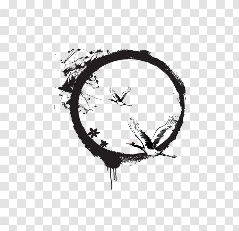 Ancient Ink Aesthetic Circle - Pattern - Monochrome Transparent PNG