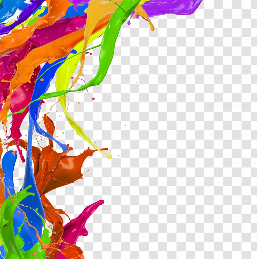 Watercolor Painting Pigment - Petal - Free Splash Of Color Pigments Pull Image Transparent PNG