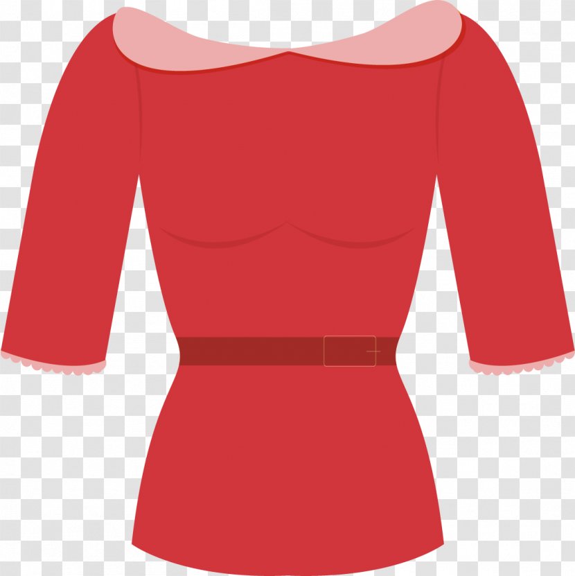 T-shirt Blouse Sleeve Dress - Shoulder - Red Shirt Women Transparent PNG