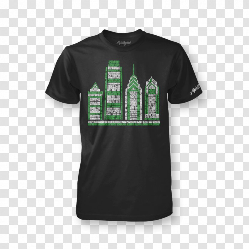 T-shirt Clothing Sleeve Mary M. Brand, PhD - Green - Philadelphia Skyline Transparent PNG