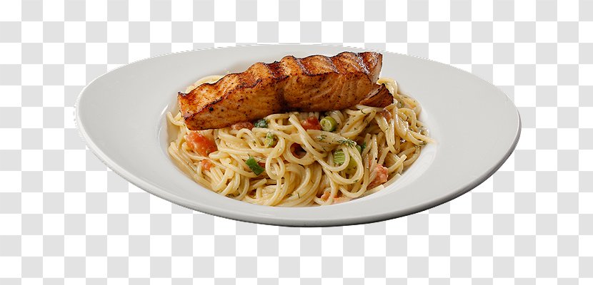 Spaghetti Alla Puttanesca Aglio E Olio Taglierini Chinese Noodles - Italian Food - Grilled Salmon Transparent PNG