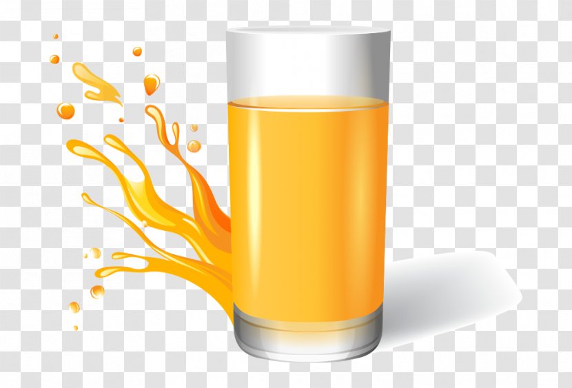 Juice Poster Creativity - Orange Drink - Splash Vector Transparent PNG
