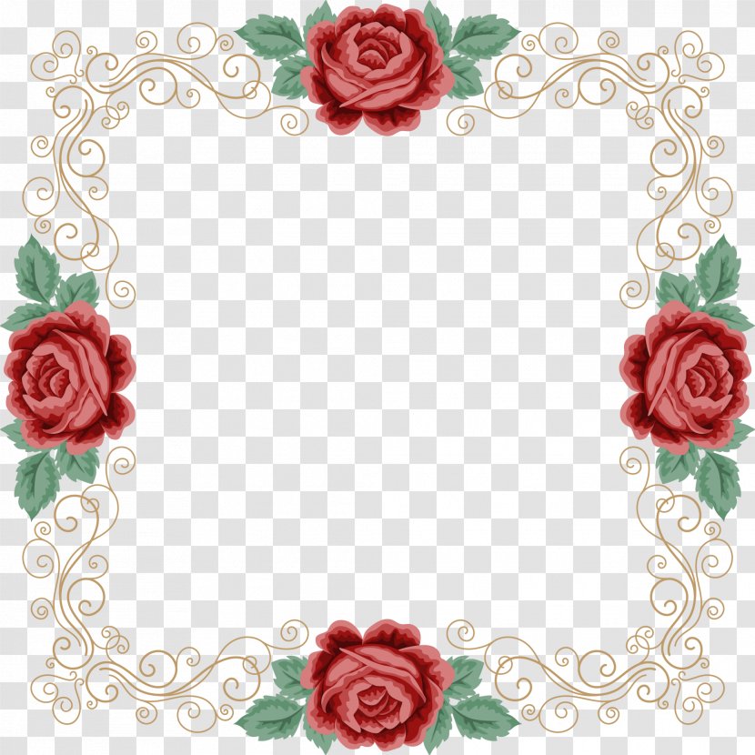 Wedding Invitation Flower Illustration - Ceremony Supply - Rose Cane Frame Transparent PNG