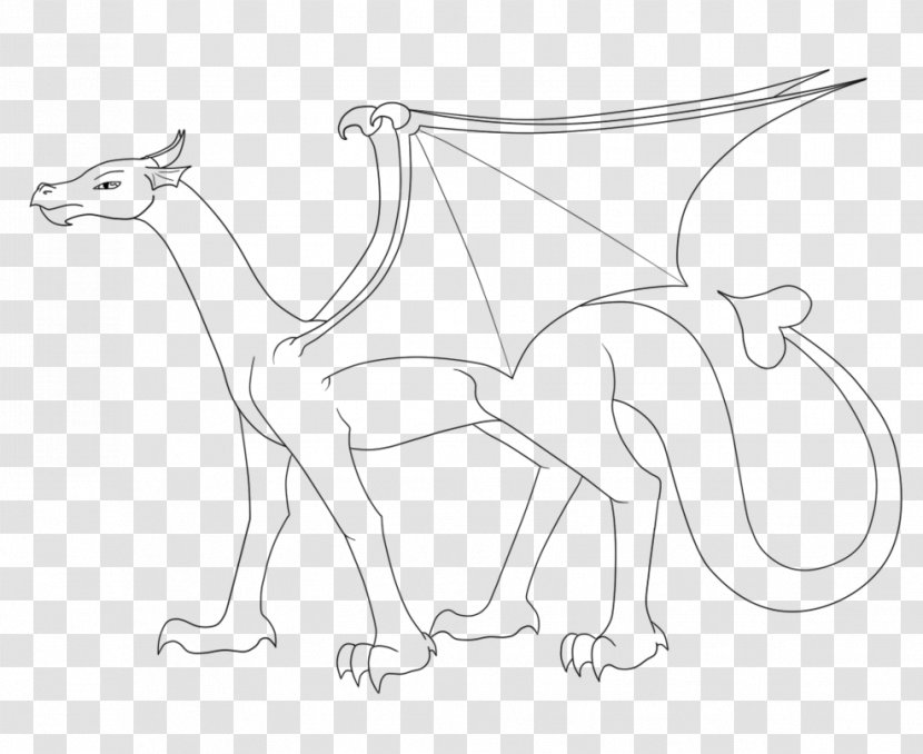 Canidae Line Art Drawing Dog - Wildlife - Dragon Transparent PNG