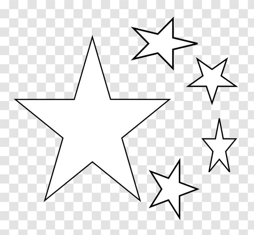Black And White Color Clip Art - Star - Coloring Book Transparent PNG