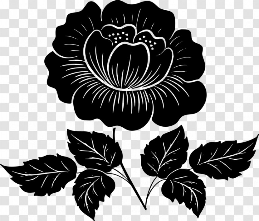 Floral Design Clip Art Flower Rose - Silhouette File Transparent PNG