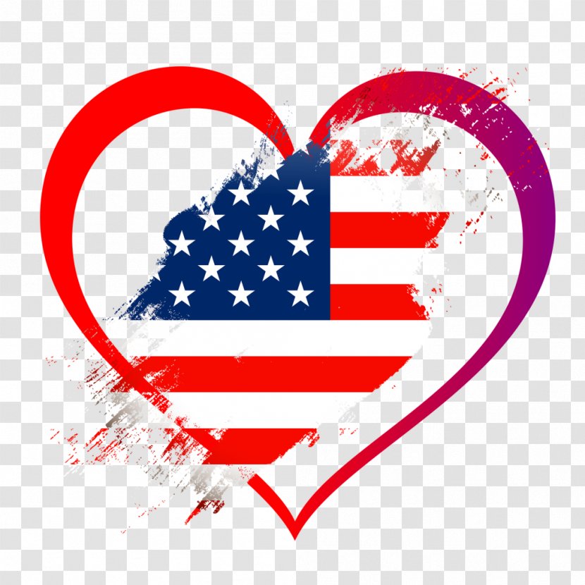 Flag Of The United States Heart Image Independence Day - Frame Transparent PNG