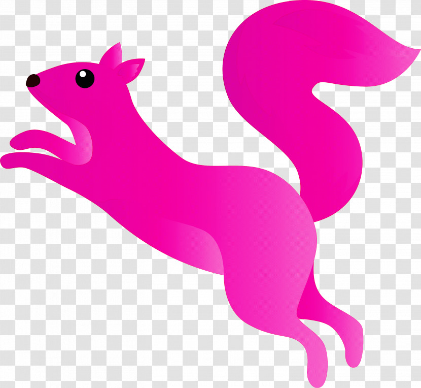 Pink Squirrel Magenta Tail Animal Figure Transparent PNG