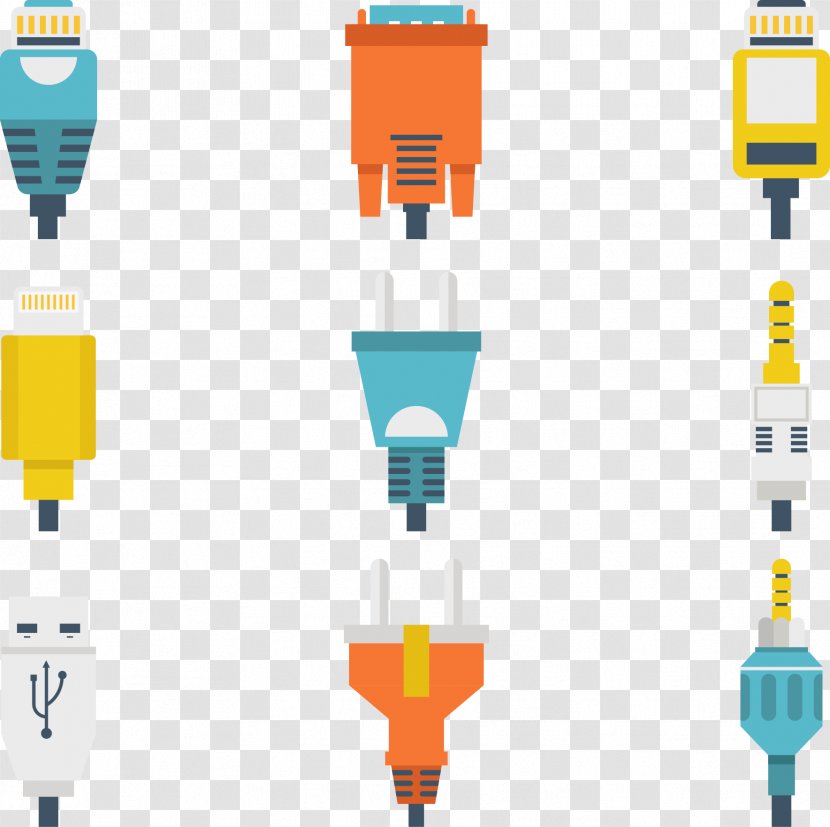 USB AC Power Plugs And Sockets Electrical Cable - Common External Supply - Vector Plug Transparent PNG