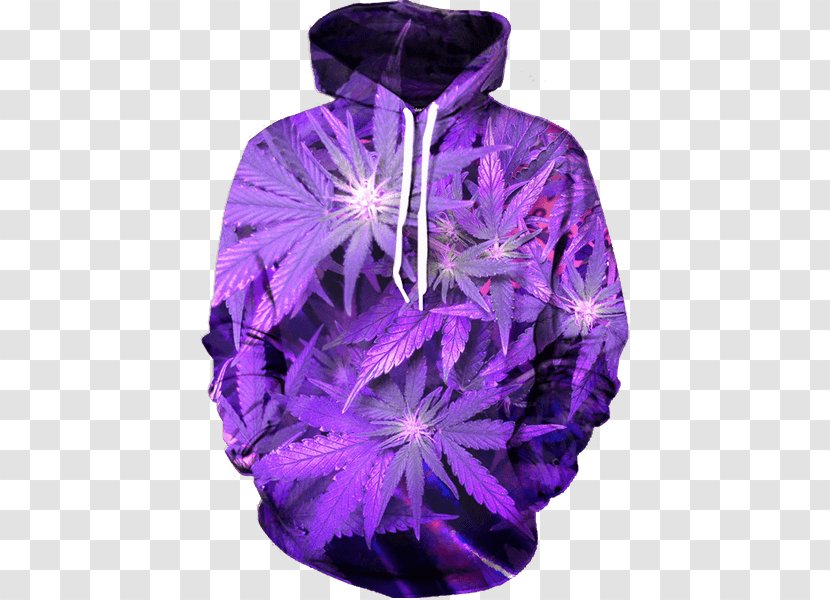 Hoodie T-shirt Cannabis Clothing Bluza - Purple Transparent PNG