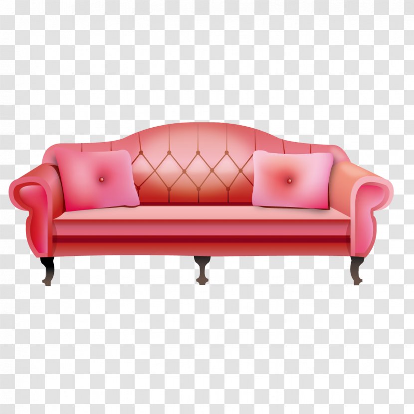 Couch Sofa Bed - Loveseat - Beautiful Pink Leather Sofas Transparent PNG