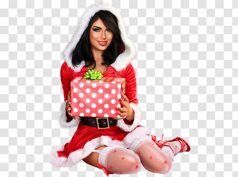 Christmas Woman Santa Claus - Costume Transparent PNG