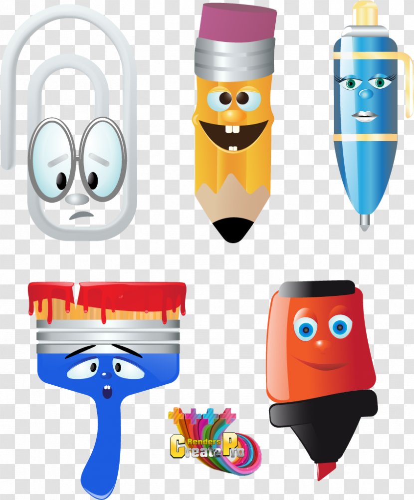Stationery Cartoon Drawing - Office Supplies - Design Transparent PNG