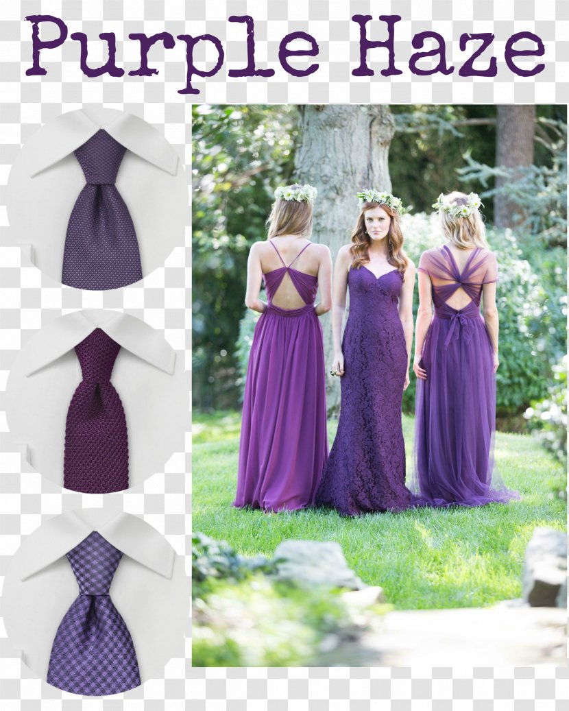 Wedding Dress Purple Necktie Bridesmaid Transparent PNG