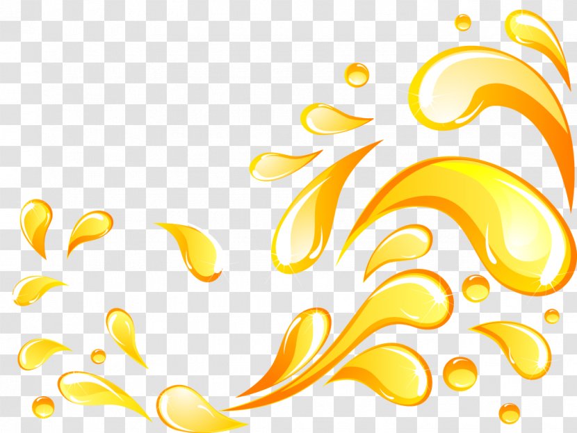 Yellow Drop Oil Icon - Orange - Beautifully Golden Droplets Transparent PNG