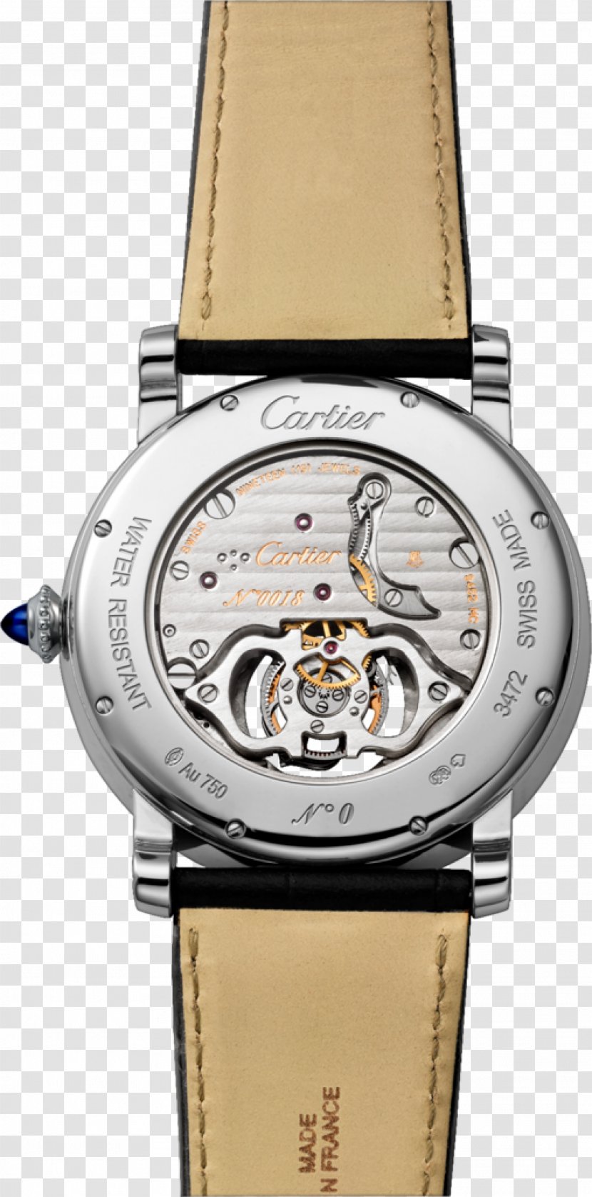Watch Tourbillon Rotonde De Cartier Clock - Tank Transparent PNG