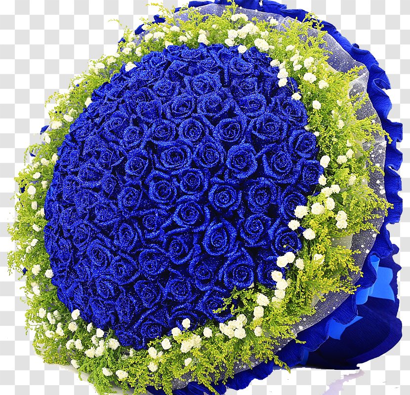 Blue Rose Flower Bouquet Nosegay - Plant - Flowers Gift Transparent PNG
