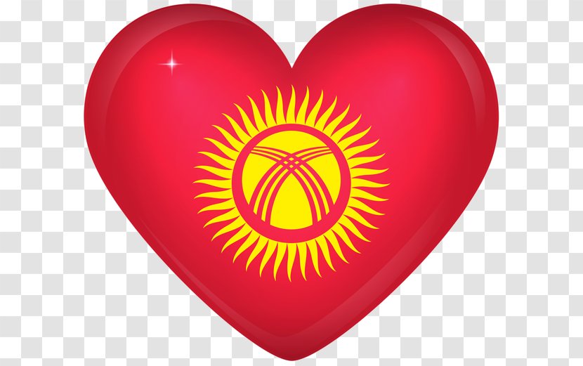 Flag Of Kyrgyzstan National Kazakhstan - Heart Transparent PNG
