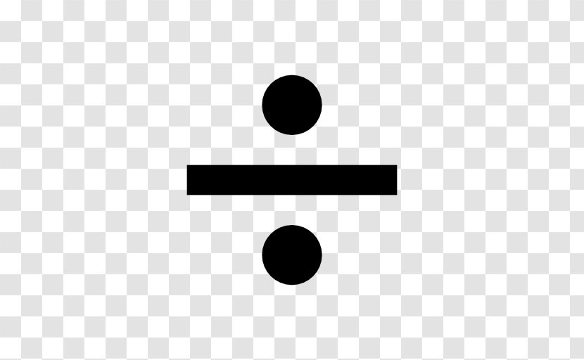 Obelus Division Symbol Mathematics Sign - Black - Dividing Line Transparent PNG