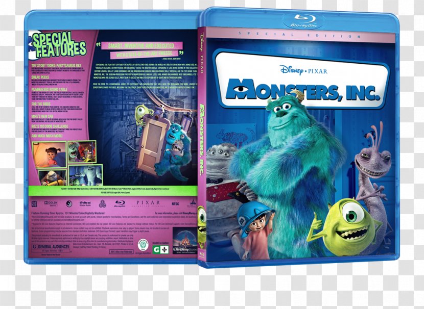Blu-ray Disc Monsters, Inc. Animation Art DVD - Monsters Inc - Monster Transparent PNG