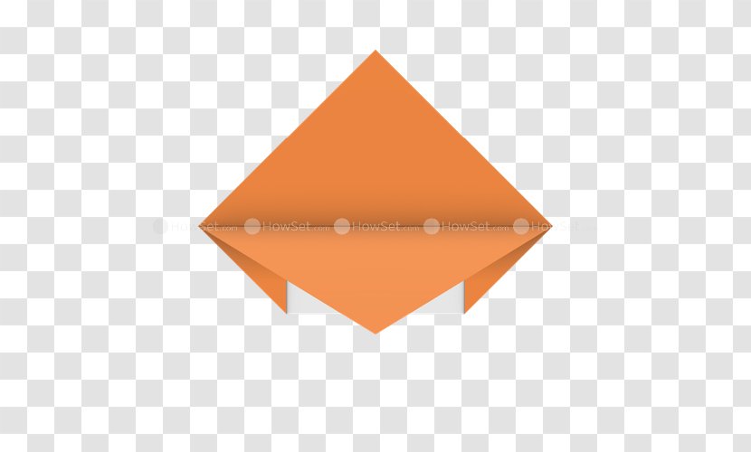 Line Triangle Origami - Orange - Half Fold Transparent PNG