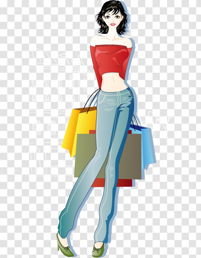 Shopping Woman Bag Illustration - Frame - Vector Transparent PNG
