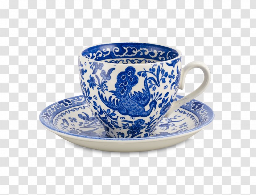 Tableware Saucer Ceramic Porcelain Teacup - Coffee Cup - Blue Peacock Transparent PNG