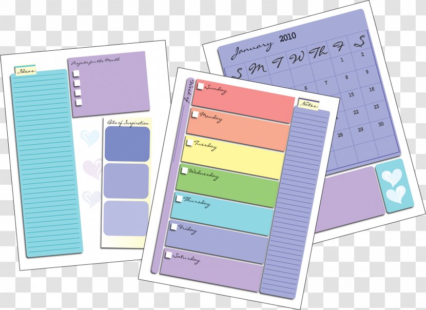 Paper Names Of The Days Week Notebook Transparent PNG