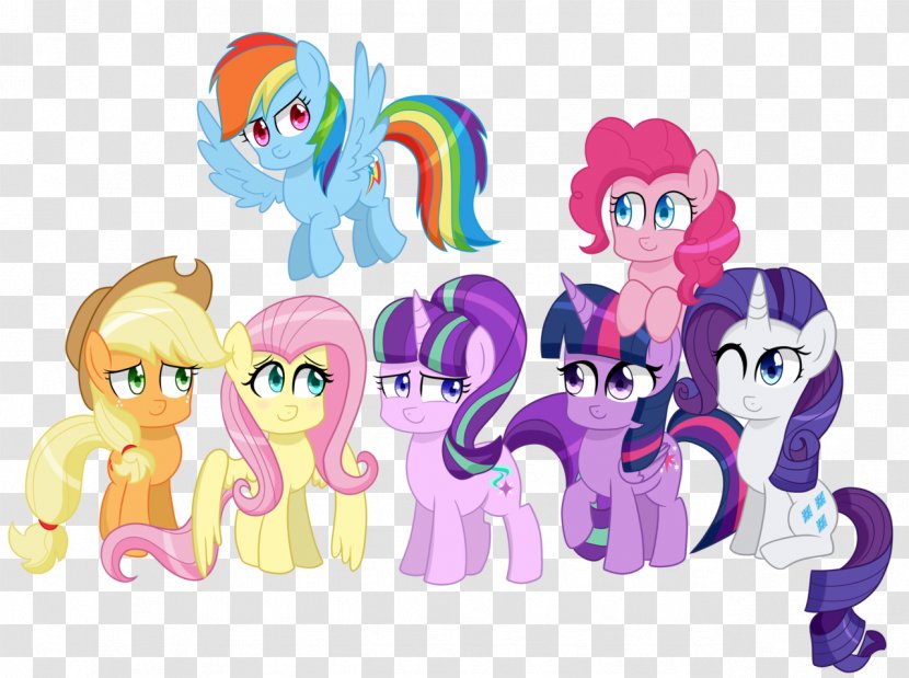 Pony Fluttershy Rainbow Dash Twilight Sparkle Applejack - Cartoon - Horse Transparent PNG