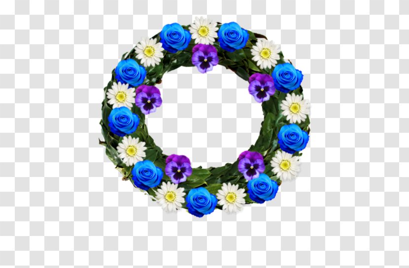 Floral Design Wreath Cut Flowers Cobalt Blue - Floristry - Flower Transparent PNG