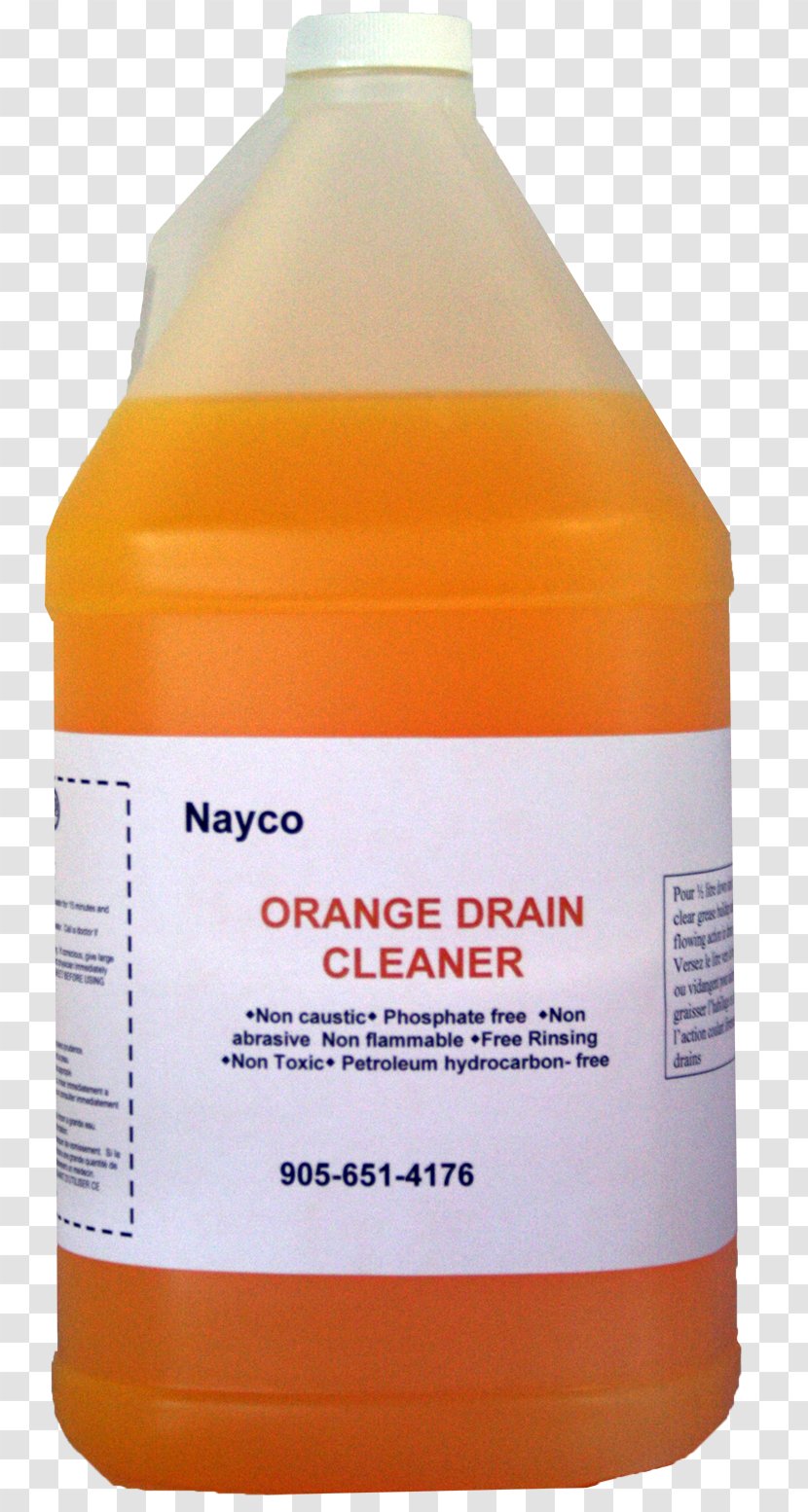 Drain Cleaners Cleaning Orange Drink Water Liquid - Solvent In Chemical Reactions Transparent PNG