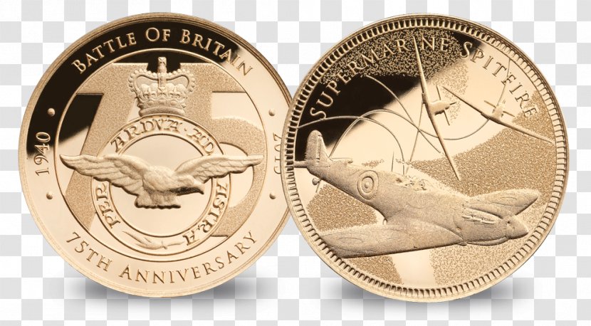 Commemorative Coin Battle Of Britain Gold Coins The Pound Sterling - Money - 75 Anniversary Transparent PNG