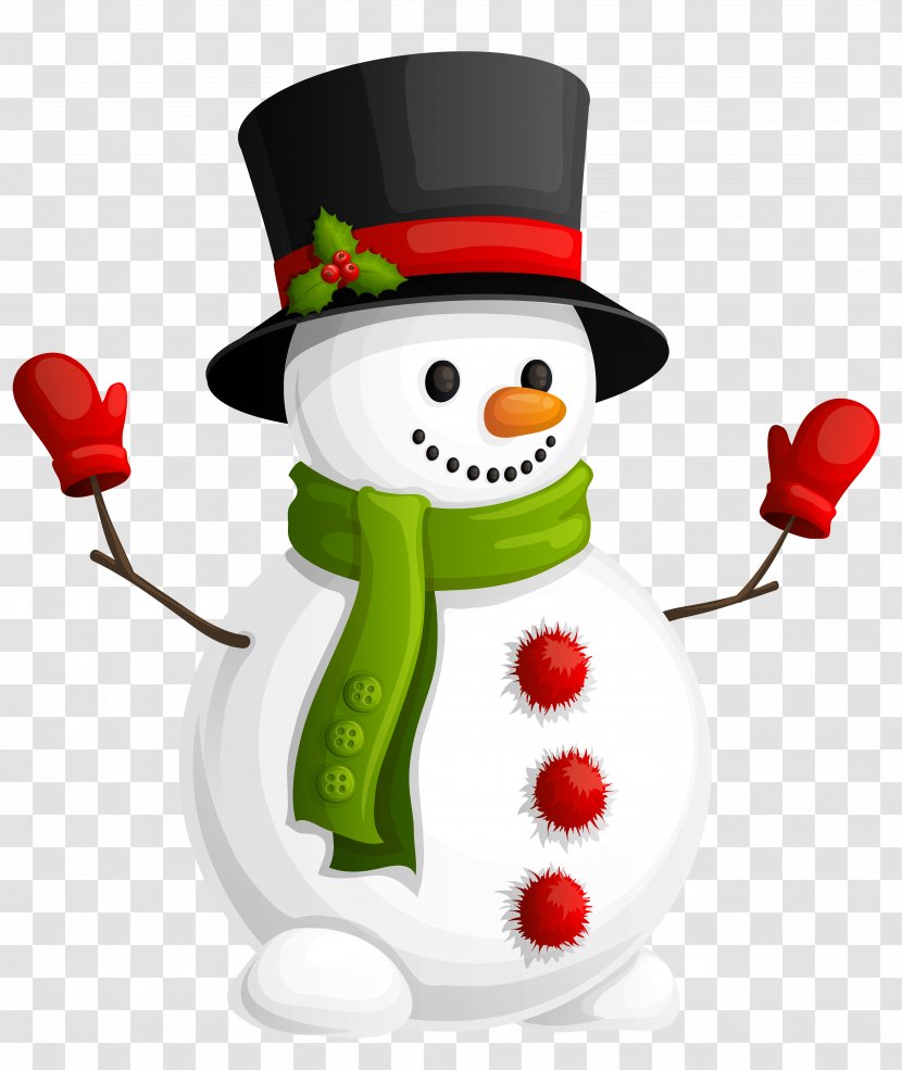 Snowman Christmas Ornament Decoration - The - Transparent With Green Scarf Clipart Transparent PNG