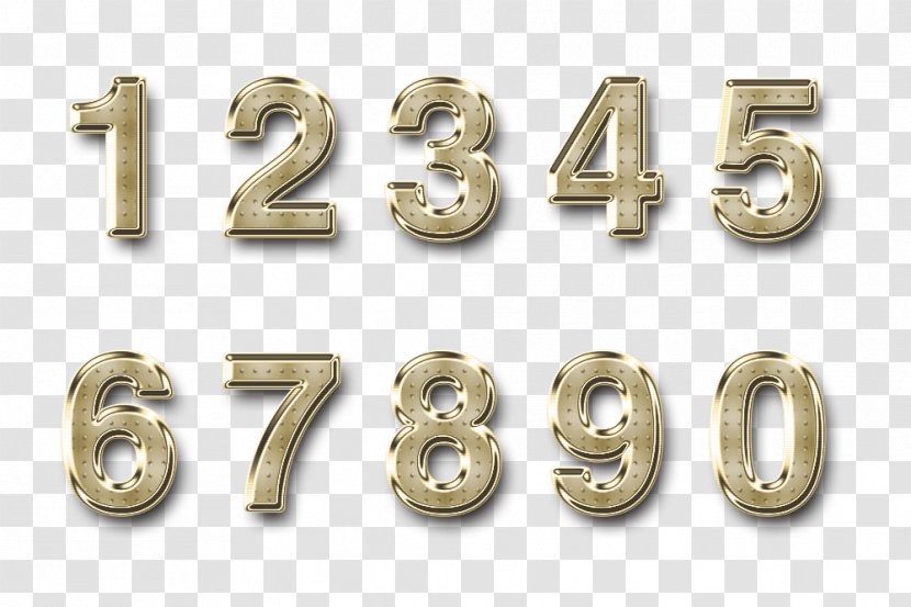 Number Numerical Digit Brass Silver - Material Transparent PNG