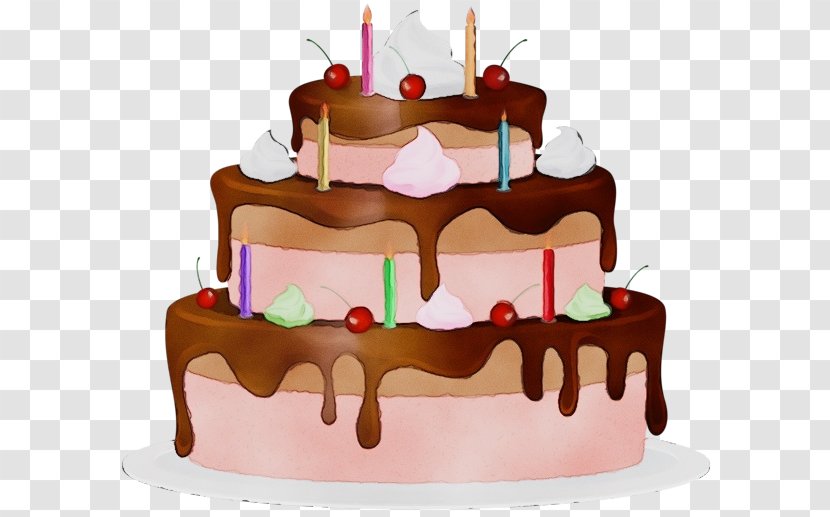 Birthday Cake - Decorating - Chocolate Icing Transparent PNG