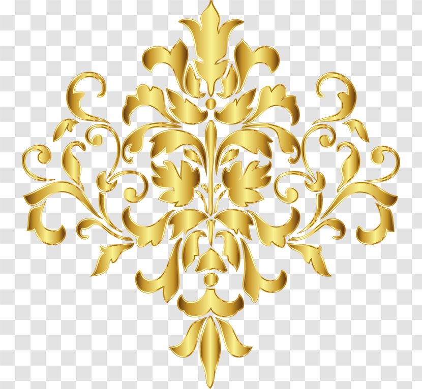 Damask Clip Art - Gold Background Transparent PNG